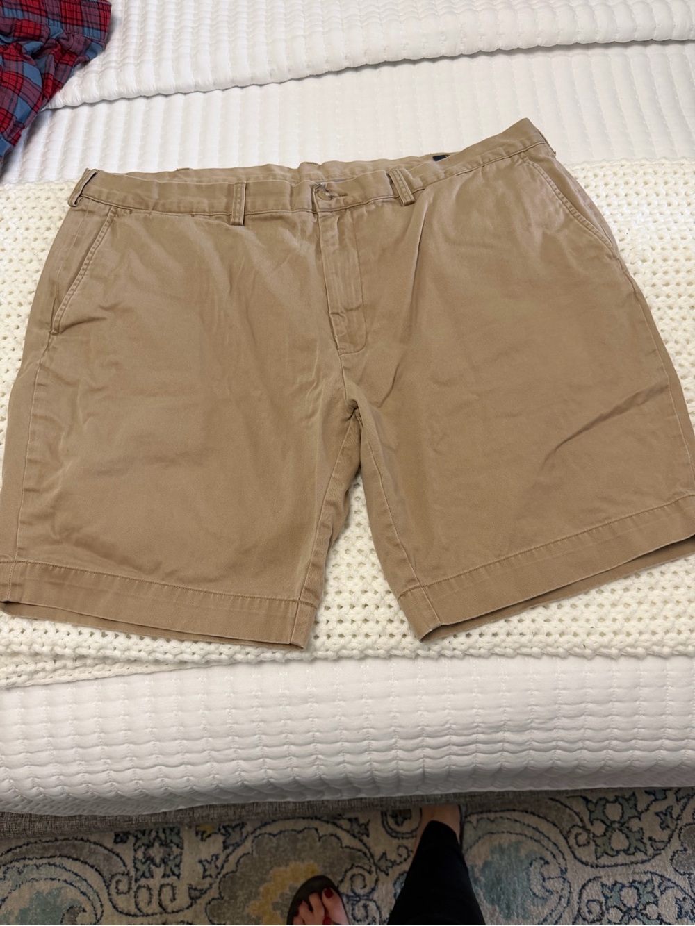 Ralph Lauren Tan Flat-Front Cotton Chino Shorts